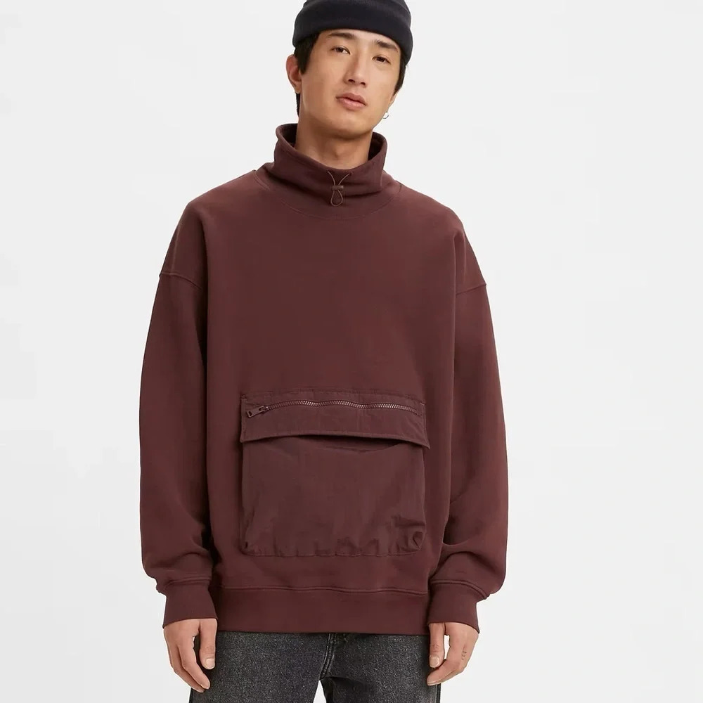 Levi's Cargo Utility Mock Neck Sweatshirt in Brown - NWOT - Size XL
